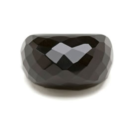 Chunky Rock Ring in Black Quartz with