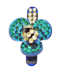 CCZ Design Blue Diamante Flower Hair Clip
