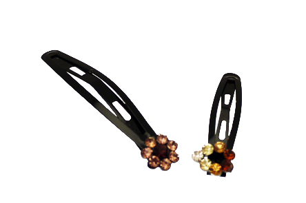 CCZ Design Flower Diamante Hair slides (pair)
