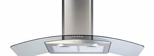 ECP102SS Curved Glass 100cm Chimney Hood in