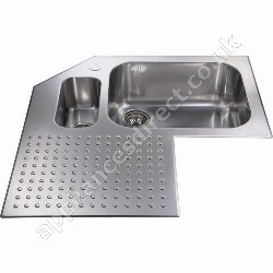 CDA Picazzo Corner Sink One and Half Bowl with Left Hand Drainer