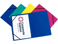 CE A4 blue elasticated corner folders, BOX of 25