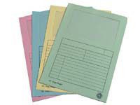 CE A4 blue manilla slip file with front