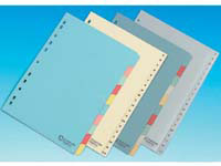 CEB CE A4 grey polypropylene dividers, tabs printed