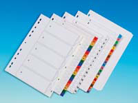 CEB CE A4 white card indices with multi-coloured