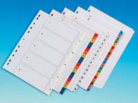 CEB CE A4 white polypropylene index, tabs printed 1
