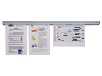 CE wall rail document grip for holding documents