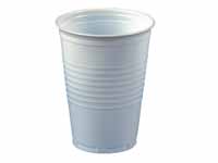 CEB White plastic cups with 18cl capacity, PACK of 100
