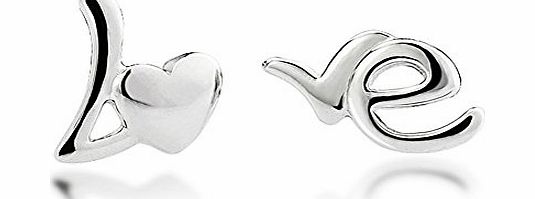 Celebrity Elements Celebrity Jewellery 2015 Ladies Heart Love Letter Cute Real S925 Sterling Silver Stud Earrings Women