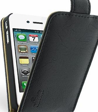Celicious Black Premium PU Leather Flip Case for Apple iPhone 4S / iPhone 4