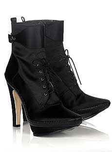 Celine Satin lace-up boots