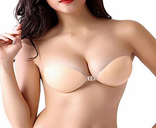 CellDeal Silicone Adhesive Stick On Push Up Gel Strapless Backless Invisible Bra (Cup C)