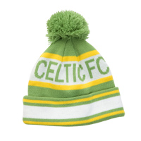 Celtic Bobble Knit Hat - Green/White/Gold - Boys.