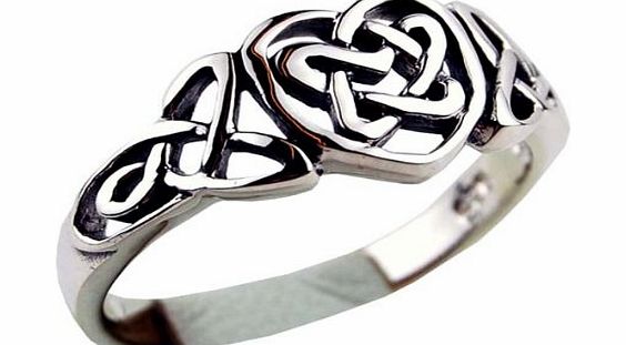 CELTIC LOVE HEART BEAUTIFUL 925 STERLING SILVER RING UK SIZE Q / R APPROX. (OTHER SIZES AVAILABLE - JUST ASK)