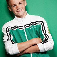Poly Track Top- Green/White - Boys.