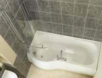 Ceramica 1700mm Shower Bath Left Hand with Curved Screen and Front Panel