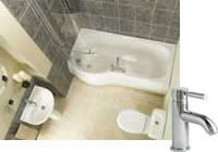 1700mm Shower Bath with Milan Bathroom Suite with Left Hand Bath