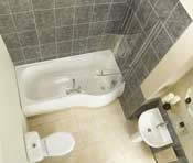 1700mm Shower Bath with Milan Bathroom Suite with Right Hand Bath