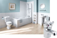Ceramica Milan 600mm 1 Taphole Avus Bathroom Suite with Whirlpool Bath