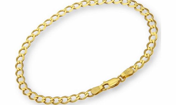 ChainCo 9ct Yellow Gold 3.8g Curb Bracelet of 22 cm/8.5 Inch Length and 4.4mm Width