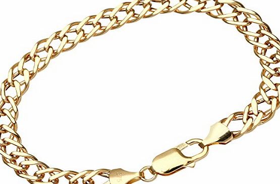 ChainCo  9ct Yellow Gold 5g Chunky Double Curb Bracelet of 19cm/7.5 Inch Length and 7mm Width
