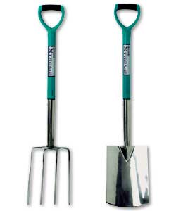 Challenge Xtreme Stainless Steel Digging Spade and Fork Set