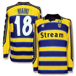 Champion 99-00 Parma Home L/S Shirt   Maini 18 - Players