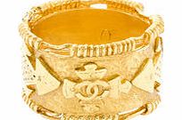Gold-plated motif bangle