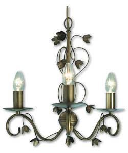 3 Light Ceiling Fitting - Antique Brass Finish