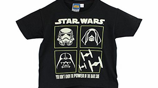 Character Boys Star Wars Glow In The Dark Short Sleeve T-shirt Age 9 to 10 Years