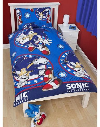 Character World Kids Official Disney and Character Single Duvet Cover Sets (Sonic The hedgehog Spriny)