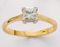 18-carat gold moissanite princess-cut ring