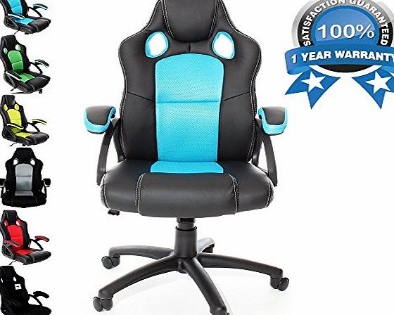 Charles Jacobs Executive Racing Style CHAIR Luxury Office High Back Support in Black 