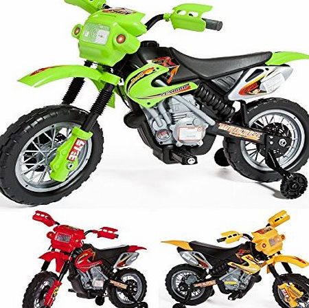 Charles Jacobs Kids Ride on Cross Style Motorcycle Battery Powered Toy in Green