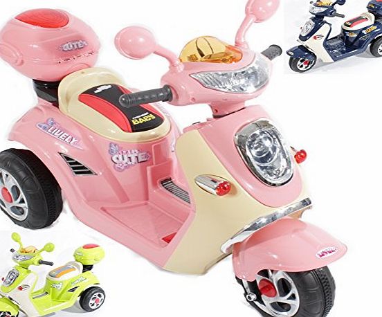 Charles Jacobs Ride on Kids Motorcycle Electric Scooter Motorbike 6V Battery Operated Toy Bike (Pink)