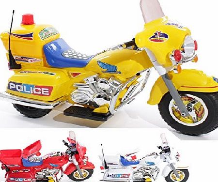 Charles Jacobs Ride on Kids Police Motorcycle Electric Motorbike 6V Battery Operated Toy Bike (Yellow)
