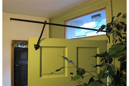 Door Curtain Pole - Bronze Rising Portiere Rod 42`` (106cm) Long