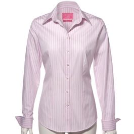 Charles Tyrwhitt Pink Satin Check Tailored Business Shirt