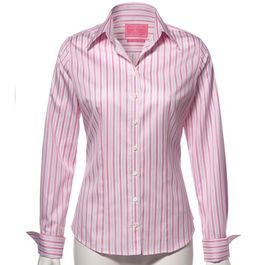 Charles Tyrwhitt Pink Stripe Sea Island Quality Tailored Shirt