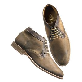 Tan Tatton Distressed Suede Trimmed Chukka Boots
