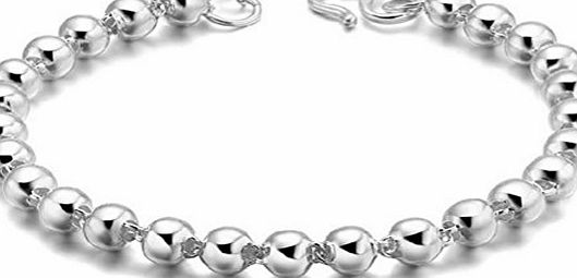 CharmHouse 925 Sterling Silver Jewelry 6MM Glossy Beads Bracelets for Men Women 2015 Fashion Accessories