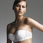 Womens Padded Underwired Embroidered Strapless Bra