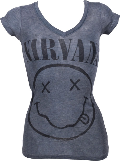 Ladies Smiley Face Nirvana T-Shirt from Chaser LA
