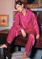 Chaslyn Silk with silk georgette trim pyjamas