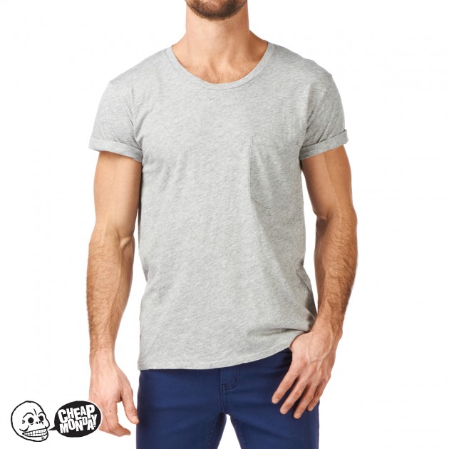 Mens Cheap Monday Dan Pocket T-Shirt - Grey