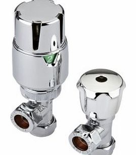 Cheapsuites Pair of Thermostatic Chrome Angled