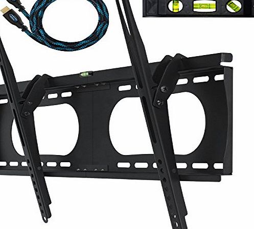 Cheetah Mounts APTMMB Flush Tilting Thin (1,5`` Profile) Wall Mount Bracket, for 32`` to 65`` LED, LCD, Flat Screen TVs, up to VESA 684 x 400 and kg 75 (165lb). Includes a Twisted Veins 10 Braided HDMI C