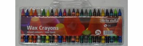 Chelford 24 Wax Colouring Crayons in clear wallet