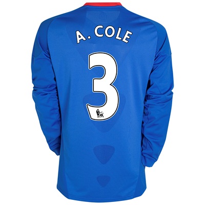 Adidas 2010-11 Chelsea Long Sleeve Home Shirt (A.Cole 3)