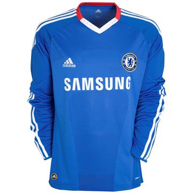 Adidas 2010-11 Chelsea Long Sleeve Home Shirt (Luiz 4)